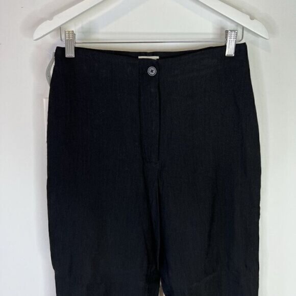  Aritzia Wilfred Cherice Black Linen Blend Trouser - Picture 4 of 7